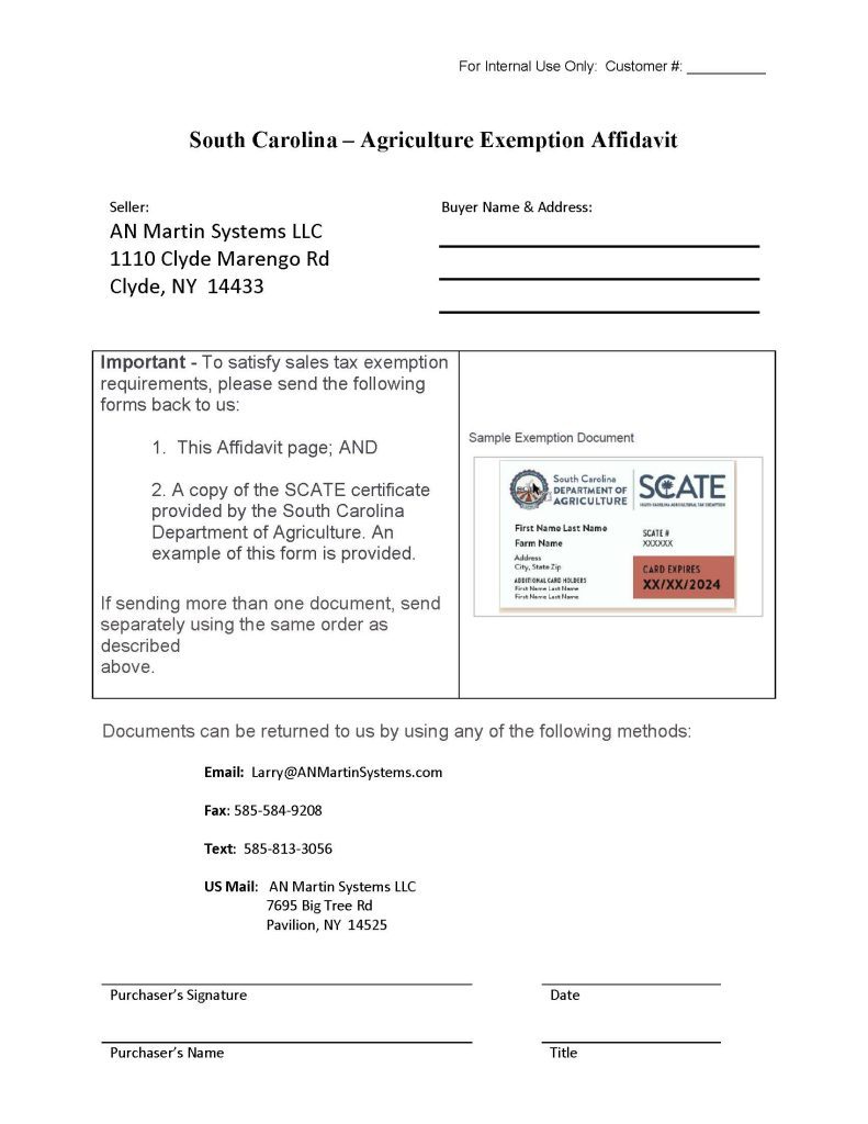 South Carolina Tax Exempt Form